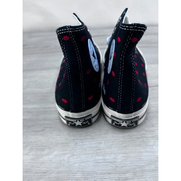 Converse Unisex Shoes M8‎ W10 Chuck Taylor 70 Embroidered Lips Love Me Black Hi - Picture 7 of 10